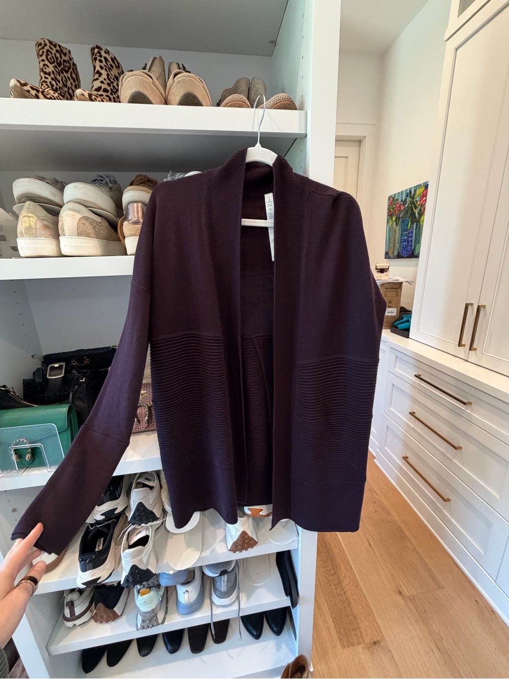 NWT lululemon athletica Plum Open-Front Ribbed Cardigan